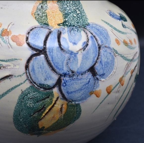Hand Painted Floral Terracotta Vase, 5" - Picture 6 of 9